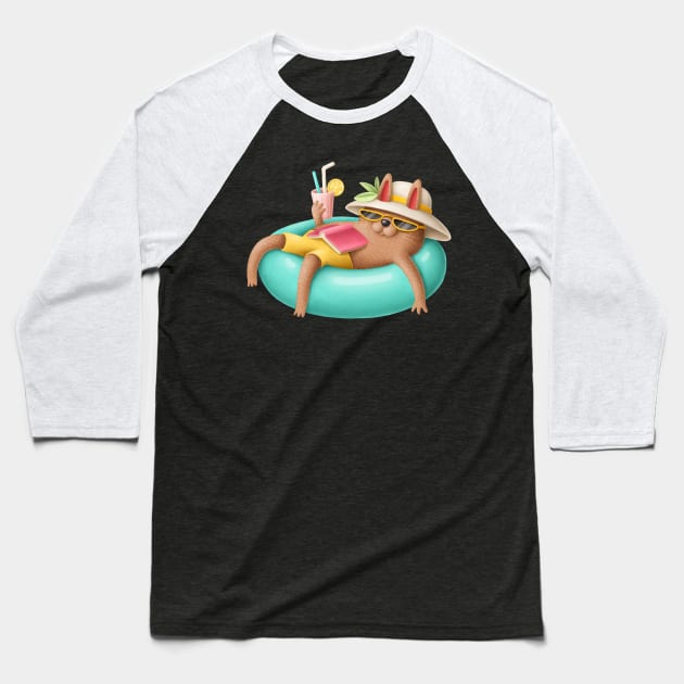 Cute cat Baseball T-Shirt by King Tiger